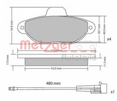 METZGER 1170678 -  Комплект тормозных колодок, дисковый тормоз
