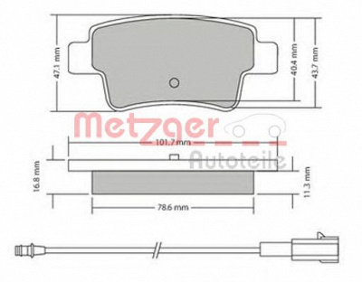 METZGER 1170685 -  Комплект тормозных колодок, дисковый тормоз