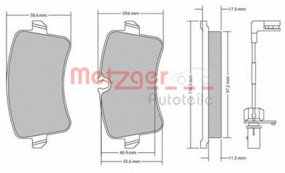 METZGER 1170688 -  Комплект тормозных колодок, дисковый тормоз