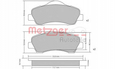 METZGER 1170690 -  Комплект тормозных колодок, дисковый тормоз