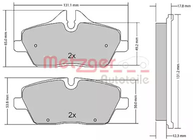 METZGER 1170826 -  Комплект тормозных колодок, дисковый тормоз