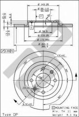 METZGER 14711 -  Тормозной диск