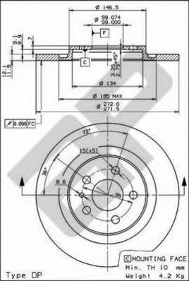 METZGER 14819v -  Тормозной диск