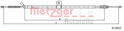 METZGER 170317 -  Трос, стояночная тормозная система