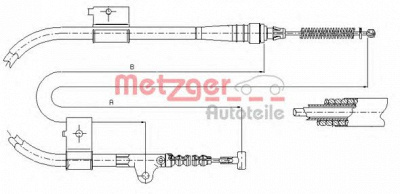 METZGER 170334 -  Трос, стояночная тормозная система