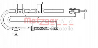 METZGER 176052 -  Трос, стояночная тормозная система