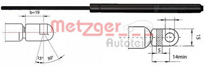 METZGER 2110030 -  Газовая пружина, крышка багажник