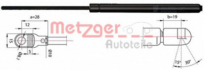 METZGER 2110388 -  Газовая пружина, крышка багажник