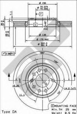 METZGER 24844v -  Тормозной диск