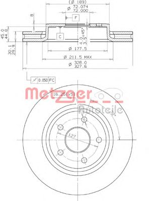 METZGER 25086 -  Тормозной диск