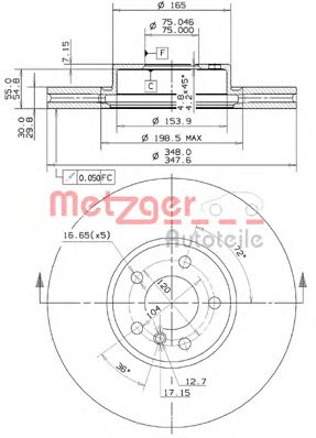 METZGER 25099v -  Тормозной диск