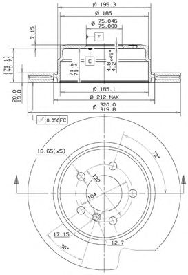 METZGER 25120v -  Тормозной диск