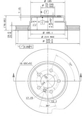 METZGER 25121v -  Тормозной диск