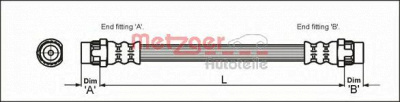 METZGER 4111166 -  Тормозной шланг