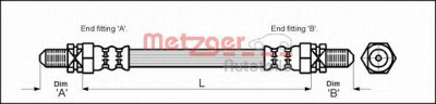 METZGER 4112105 -  Тормозной шланг