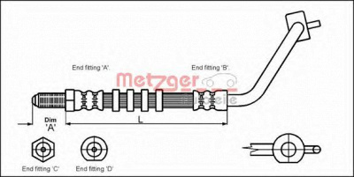 METZGER 4114676 -  Тормозной шланг
