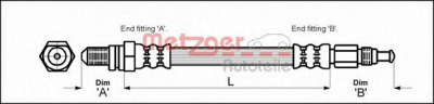 METZGER 4114804 -  Тормозной шланг
