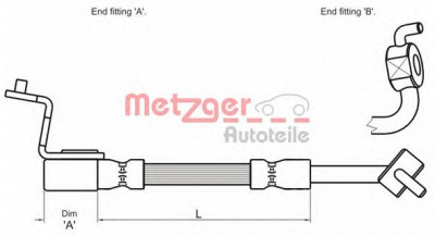 METZGER 4116200 -  Тормозной шланг