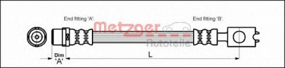 METZGER 4116222 -  Тормозной шланг