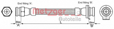 METZGER 4118509 -  Тормозной шланг