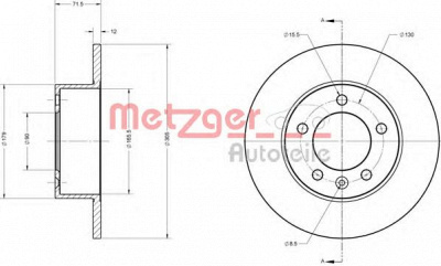 METZGER 6110011 -  Тормозной диск