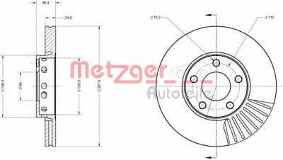 METZGER 6110016 -  Тормозной диск