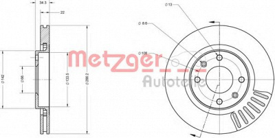 METZGER 6110023 -  Тормозной диск