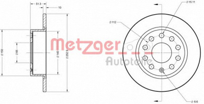 METZGER 6110036 -  Тормозной диск