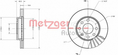 METZGER 6110038 -  Тормозной диск