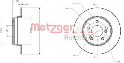 METZGER 6110039 -  Комплект тормозных колодок, дисковый тормоз