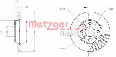 METZGER 6110054 -  Тормозной диск
