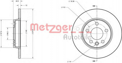 METZGER 6110063 -  Тормозной диск