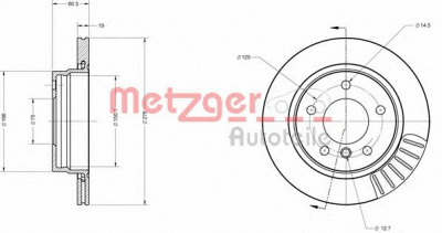 METZGER 6110065 -  Тормозной диск