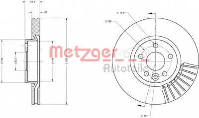 METZGER 6110073 -  Тормозной диск