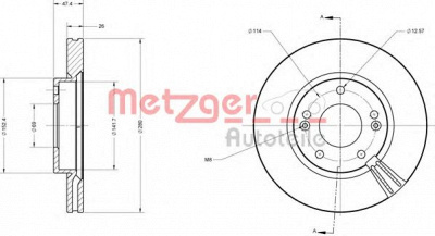 METZGER 6110076 -  Тормозной диск
