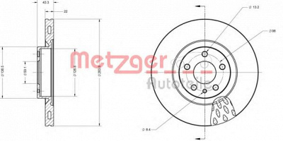 METZGER 6110084 -  Тормозной диск