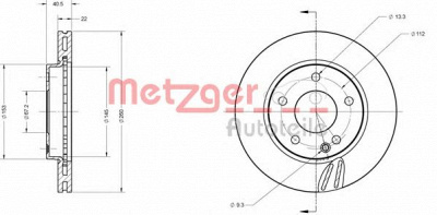 METZGER 6110089 -  Комплект тормозных колодок, дисковый тормоз