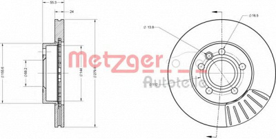METZGER 6110093 -  Тормозной диск