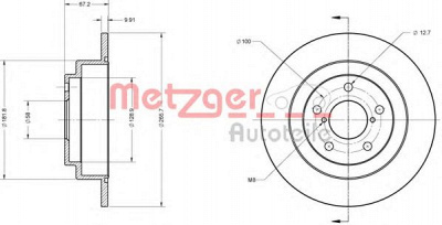 METZGER 6110110 -  Тормозной диск