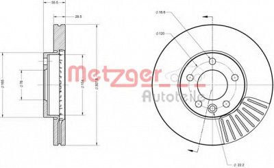 METZGER 6110113 -  Тормозной диск