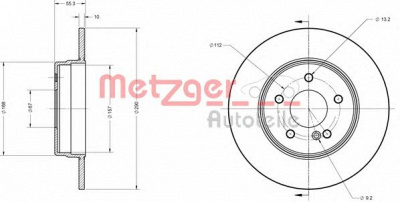METZGER 6110115 -  Тормозной диск