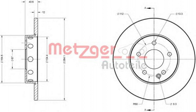 METZGER 6110116 -  Тормозной диск