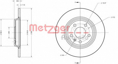 METZGER 6110125 -  Тормозной диск