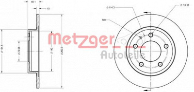 METZGER 6110131 -  Тормозной диск