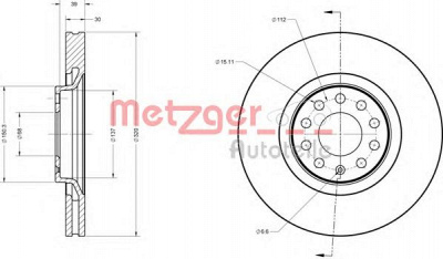 METZGER 6110134 -  Тормозной диск