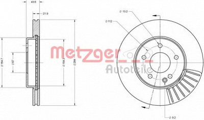 METZGER 6110135 -  Тормозной диск