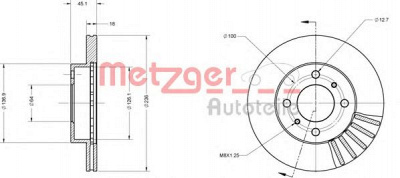 METZGER 6110143 -  Тормозной диск