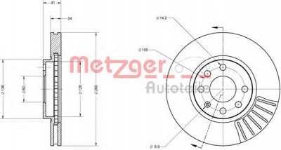METZGER 6110145 -  Тормозной диск