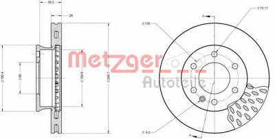 METZGER 6110151 -  Тормозной диск