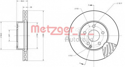 METZGER 6110153 -  Тормозной диск